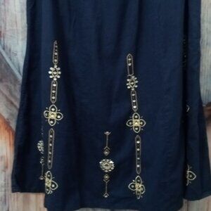 Classics Elements L/G 14-16 Embroidered Beaded Skirt 34" Long